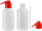 Plastic Wash Bottle Squeeze Bottle Plant Flower Succulent Watering Bottle 250ml/8.5oz Red Narrow Mouth LDPE Lab Tip Liquid Storage, pack of 2