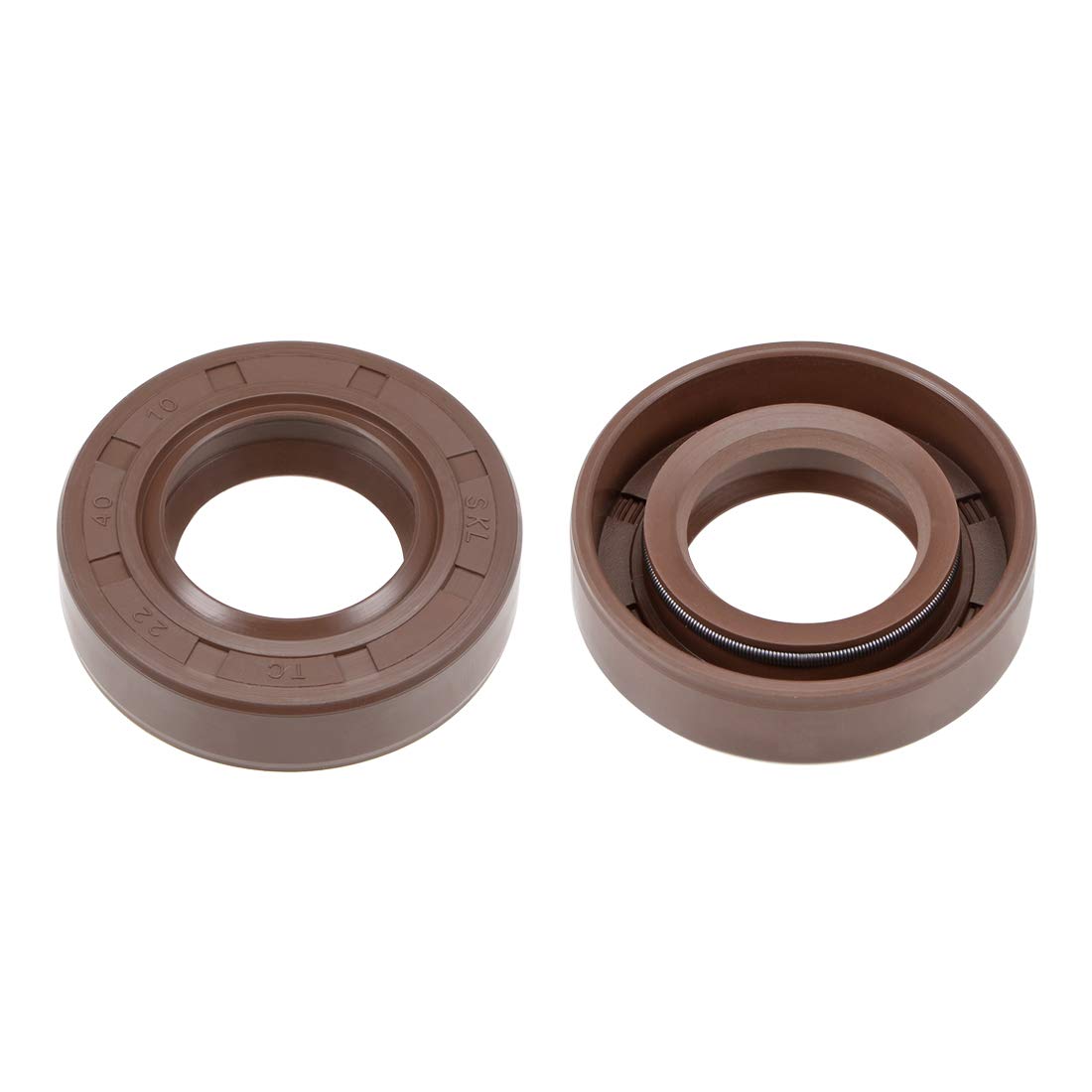 Oil Seal 22mm Inner Dia 40mm OD 10mm Thick Fluorine Rubber Double Lip Seals 2Pcs