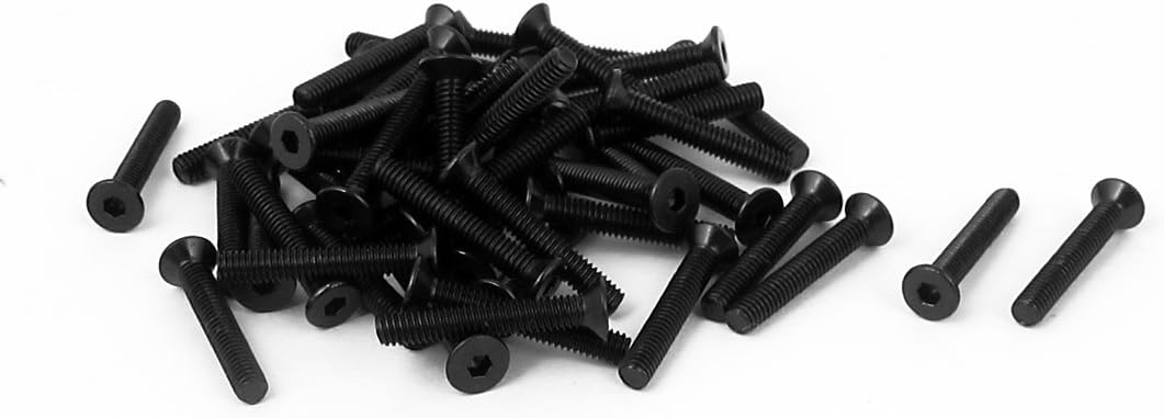 M2.5x16mm 10.9 Carbon Steel Countersunk Head Hex Socket Screw 50pcs
