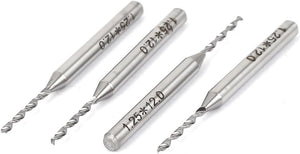 1.25mm Tip 12mm Kedalaman Potong Karbida PCB CNC Micro Bitu Drilling 4 Pcs