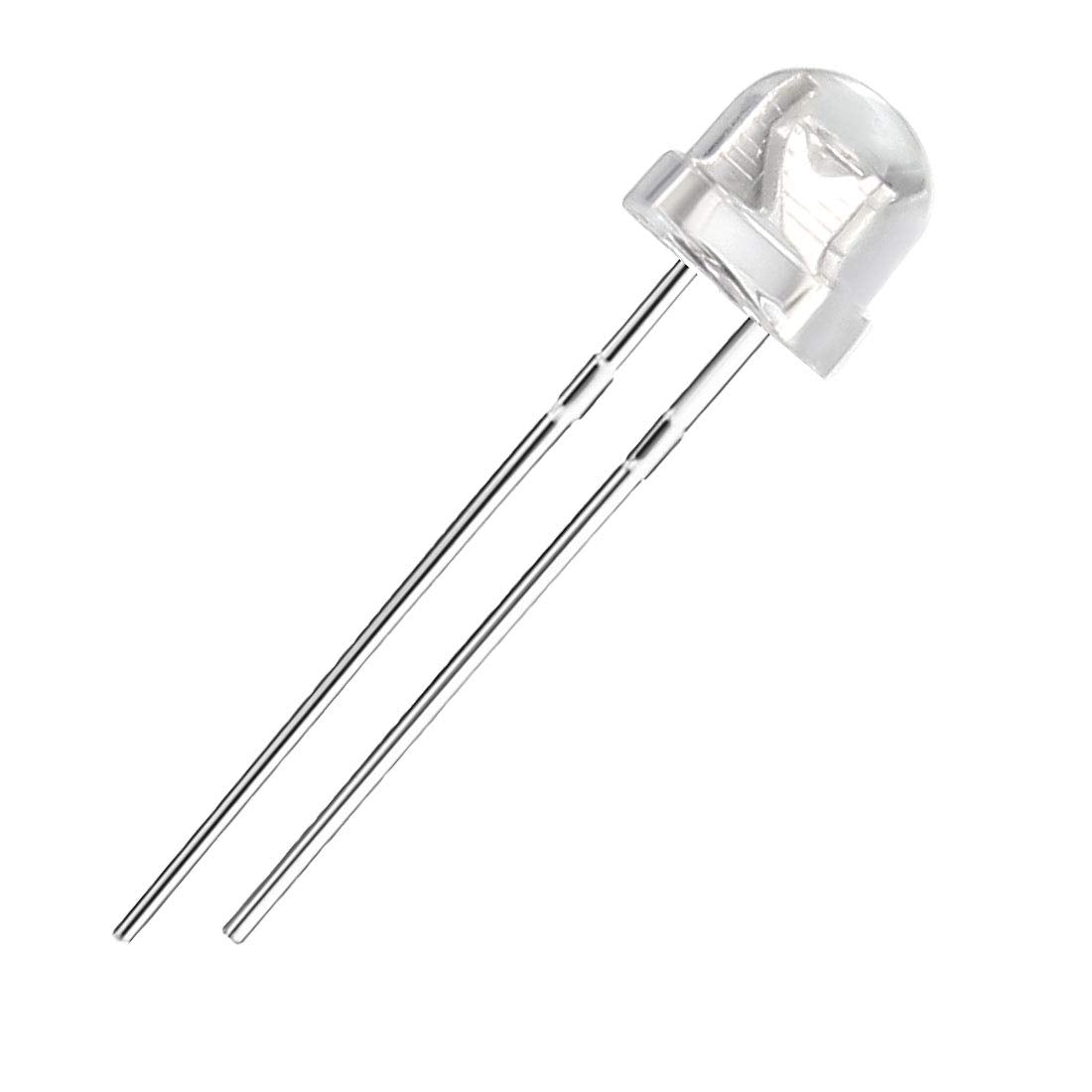 25pcs 5mm Red LED Diode Lights (Clear Straw Hat Transparent DC 1.9-2V) Electronics Components Light Emitting Diodes