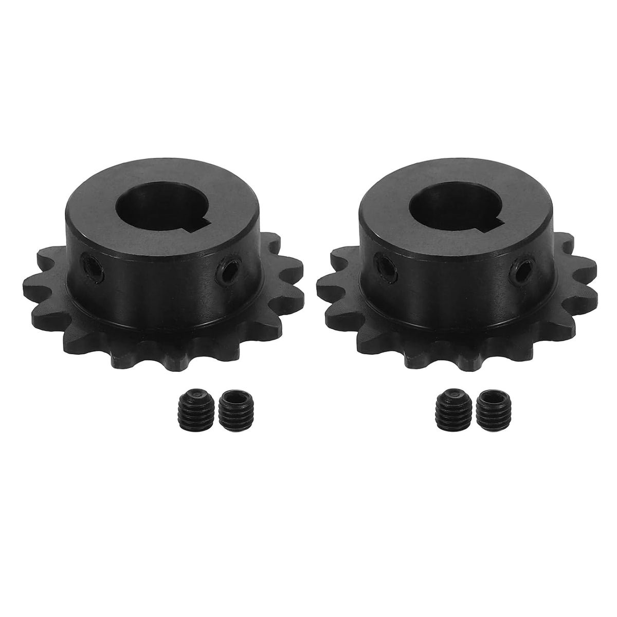 2 Pcs #35 Chain Roller Sprocket 5/8" Bore, 15 Tooth C45 Carbon Steel ANSI #35 Roller Sprocket Round Hole with Set Screws for ISO 06C Chain