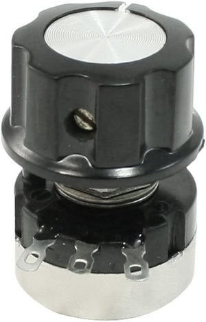 RV24YN20S 5K ohm Single Turn Carbon Film Rotary Taper Potentiometer w Knob
