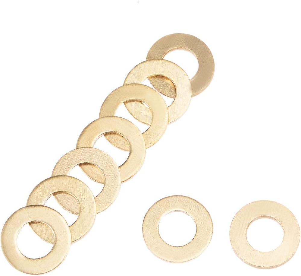 100Pcs 6.3mm x 12mm x 1mm Copper Flat Washer for Screw Bolt