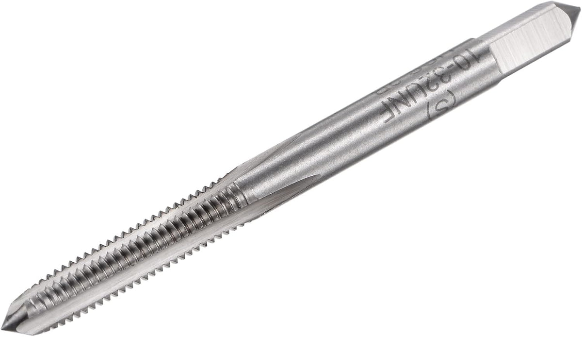 Thread Milling Tap 10#-32 UNF, M42 HSS (High Speed Steel) Uncoated 3 Straight Flutes Machine Screw Threading Tap 2B Tolerance Grade