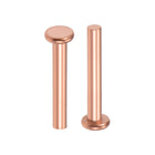 25 Pcs 1/8" x 25/32" Flat Head Copper Solid Rivets Fasteners