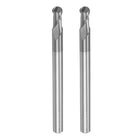 2pcs Ball Nose End Mills CNC Router Bits, 3mm (1/8") Radius Solid Carbide AlTiN Coated 2 Flutes HRC45 6mm (1/4") Diameter 6mm (1/4") Shank Cutter Milling Tools