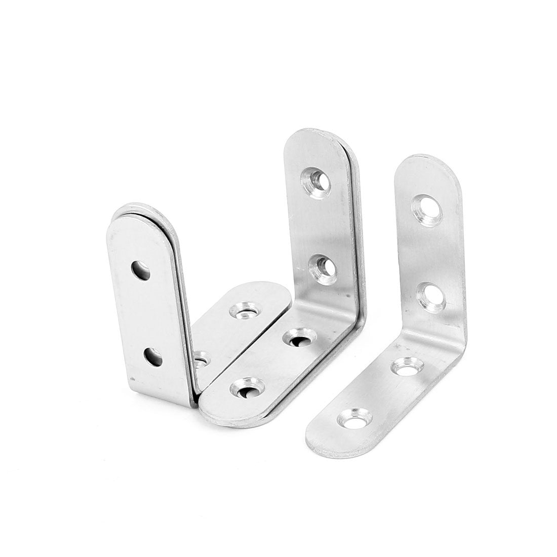 5Pcs L Shape 90 Degree Shelf Support Corner Brace Joint Metal Angle Bracket 50mm x 50mm Silver Tone