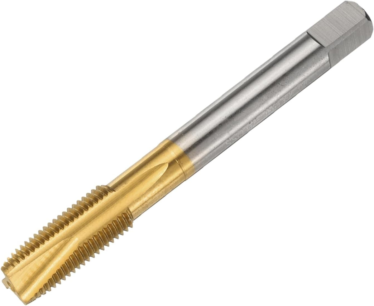 3/8-24 UNF B2 Spiral Point Thread Tap, Screw Tap Threading Tapping Tool, Titanium Coated 6542 High Speed Steel Machine Taps Tapping Bit