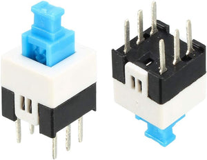 40 Pcs 7mm x 7mm PCB Tact Tactile Push Button Switch Self Lock 6 Pin DIP