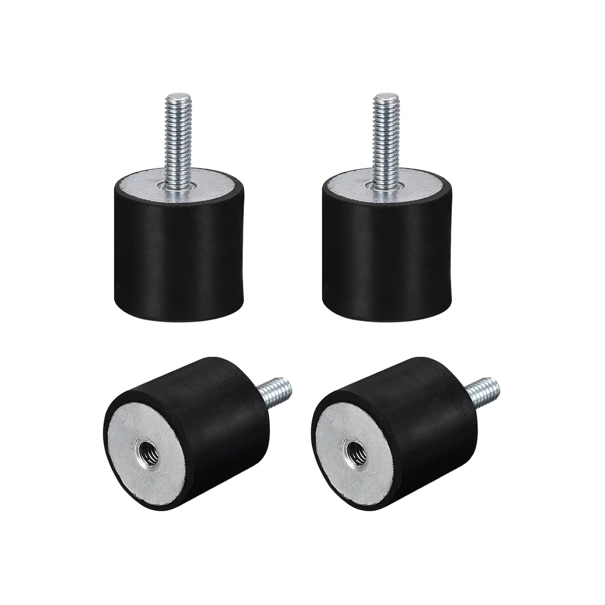 Rubber Mounts 4pcs M6x15mm Male/Female Vibration Isolator Shock Absorber D20mmxH15mm