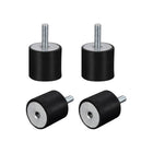 Rubber Mounts 4pcs M6x15mm Male/Female Vibration Isolator Shock Absorber D20mmxH15mm