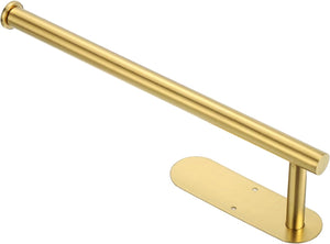 Toilet Paper Holder, Self-Adhesive 13" Stainless Steel Toilet Paper Roll Holder Rustproof Wall Mount Tissue Holders with Screws for Bathroom Washroom, Gold