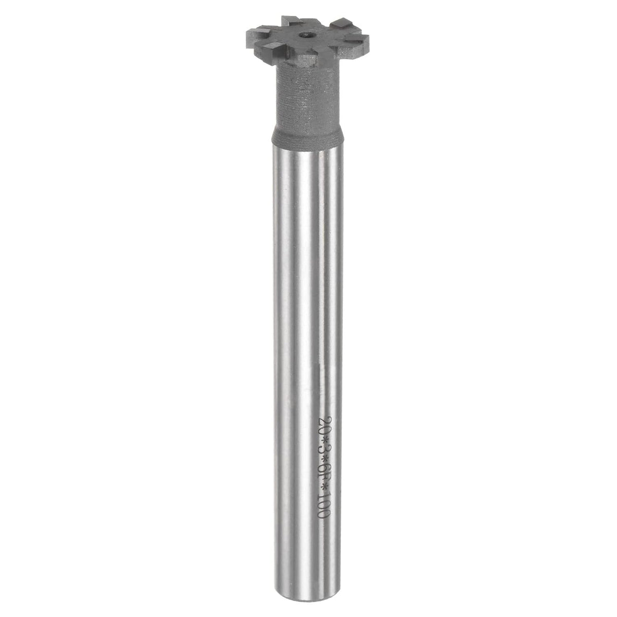 T-Slot Milling Cutters, 3mm Depth 20mm Cutting Dia 12mm Shank Tungsten Carbide Tip 6 Flutes T Slot End Mill for Stainless Steel Copper Aluminum