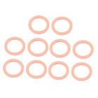a16072700ux0565-DM Flat Ring Copper Crush Washer Sealing Gasket Fastener, 10 mm x 14 mm x 1 mm Size (Pack of 10)