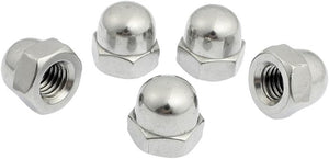 Acorn Hex Cap Nuts - 5Pcs M8 Dome Nuts Stainless Steel Hexagon Decorative Cap Nut for Screws Bolts Silver Tone