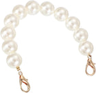 Imitation Pearl Purse Strap, 10" Bag Extender Chain with Lobster Buckle Handbag Purse Chain Replacement Beaded Strap for DIY Handbag Hang Bag Accessories, 18mm Gold