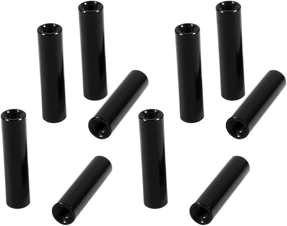 10Pcs M3 x 20mm Round Aluminum Column Alloy Standoff Spacer Stud Fastener for Quadcopter Black