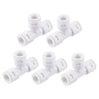 Quick Connector 3 Way T Type 3/8" Push Fit Connect Fittings for RO Water Purifier, 54x37mm White 5Pcs