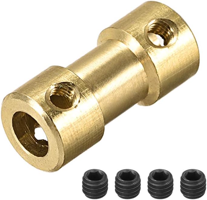 4mm to 5mm Bore Rigid Coupling, 20mm Length 9mm Diameter, Copper Shaft Coupler Connector, Brass Tone 4Pcs