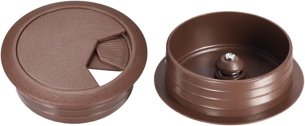 Cable Hole Cover, 2 inches Plastic Desk Grommet for Wire Organizer, 10 Pcs Brown
