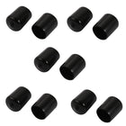 10Pcs 14mm Inner Dia PVC Flexible Vinyl End Cap Screw Protector Cover Black