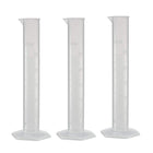 Plastic Graduated Cylinder, 25ml Measuring Cylinder, Science Test Tube Beakers, Single Metric Scale, Clear Hex Base Flask for Lab Home 3pcs