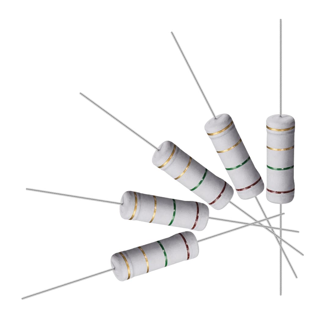 10Pcs 1.5 Ohm Resistor, 5W 5% Tolerance Metal Oxide Film Resistors, Lead, Flame Proof for DIY Electronic Projects and Experiments