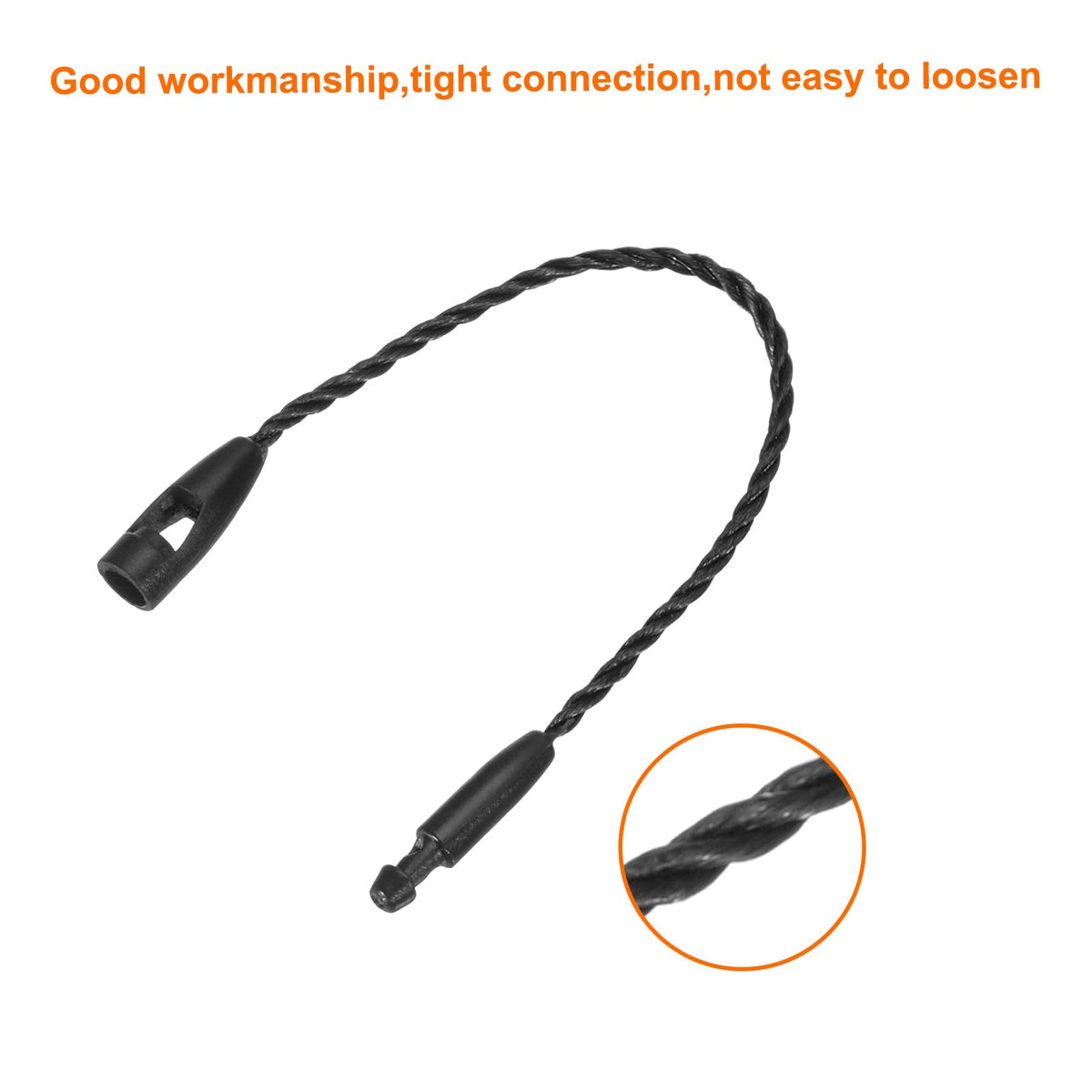 LinkMejor Étiquette de suspension en coton à verrouillage à ressort Noir 3,2" 100pcs