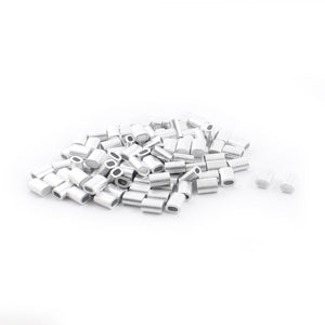 100PCS 1.2mm Steel Cables Aluminium Wire Rope Oval Ferrules 6mm x 2mm