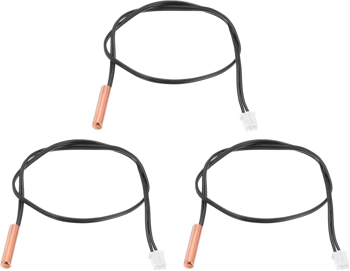 3 Pcs 20K NTC Thermal Sensor Probe,Copper Sensitive Temperature Sensor Probe 14 Inch Digital Thermometer Extension Cable Temp Sensor for Electrical Appliances