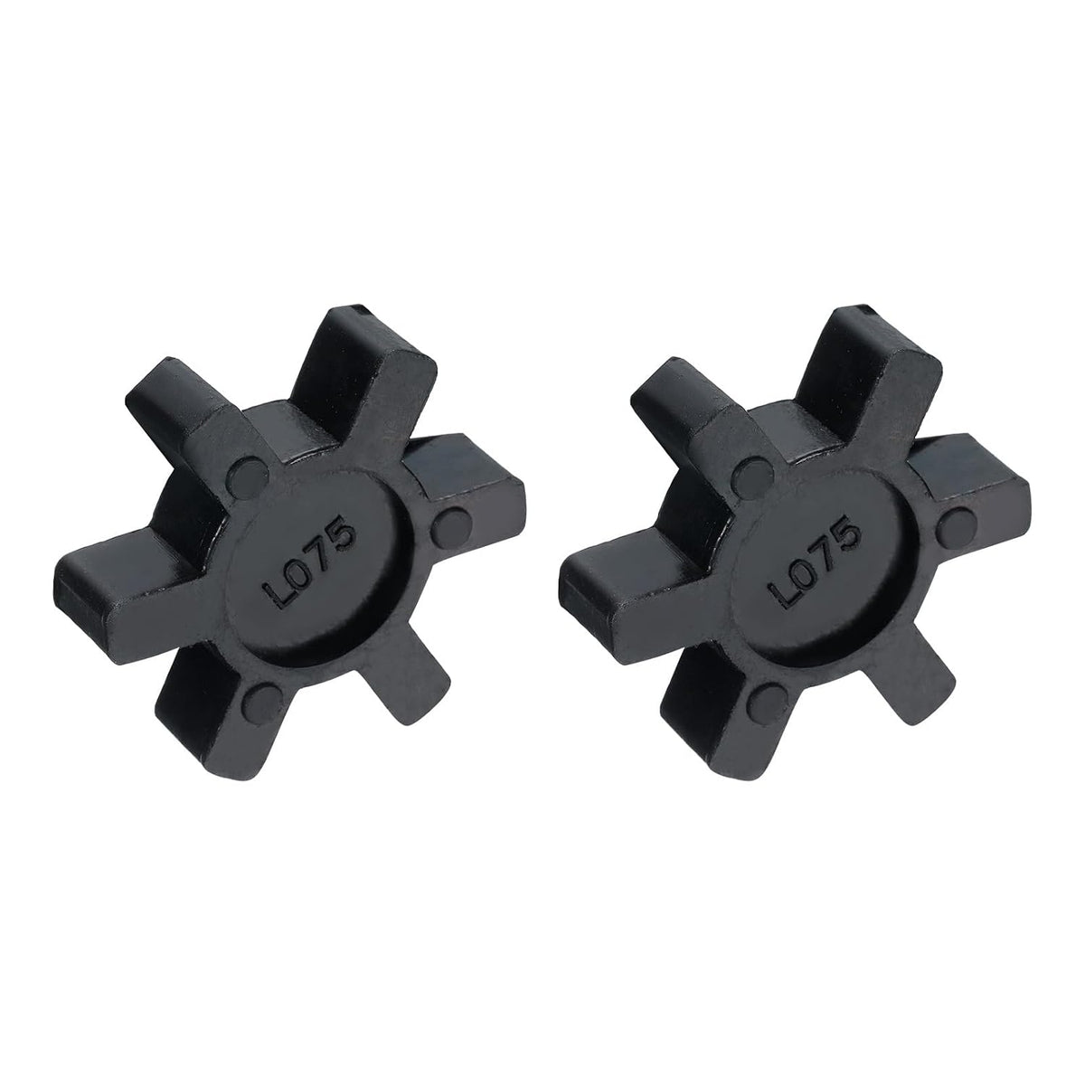2pcs L075 Jaw Coupling Insert, Flexible Solid Type NBR Rubber, Black, Red