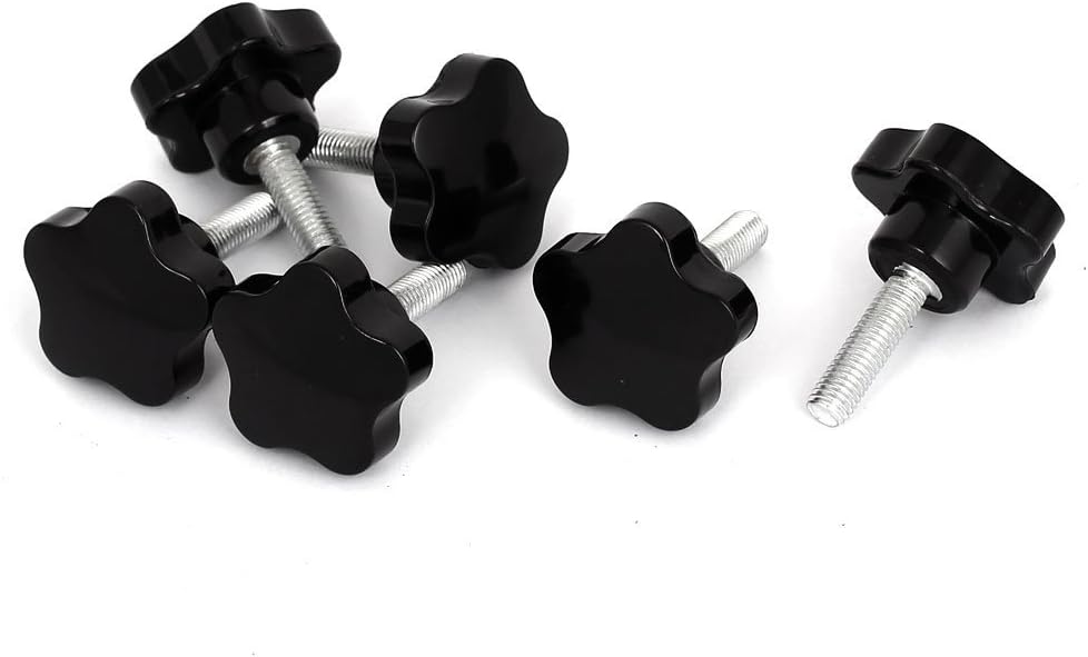 M8x30mm Thread 40mm Dia Star Head Screw Clamping Knob Grips 6Pcs