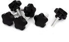 M8x30mm Thread 40mm Dia Star Head Screw Clamping Knob Grips 6Pcs