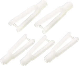5Pcs White Nylon Clevis 2mm Dia Hole 29mm Length for RC Airplane