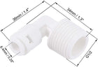 Quick Union Elbow Connector G1/2 Male Thread to 1/4" L Type Fittings for Reverse Osmosis Water Filtration, 36x34mm White 5Pcs
