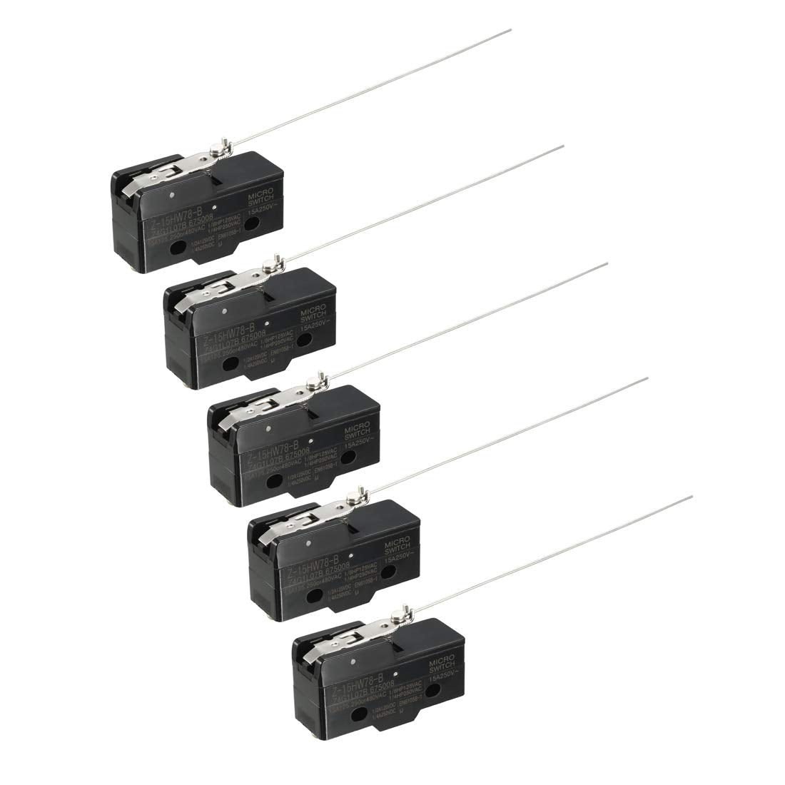 5PCS Z-15HW78-B 1NO 1NC Long Steel Wire Lever Type Micro Action Switches