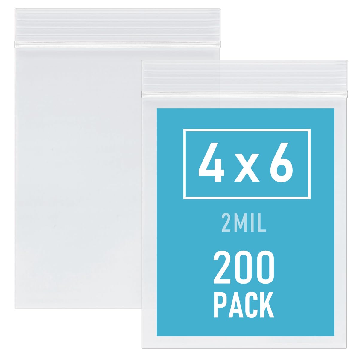4 x 6 Tommer 200 stk. Små Plastikposer, 2 Mil Små Rullelommer