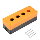 Push Button Switch Control Station Box 22mm 4 Holes Yellow Black