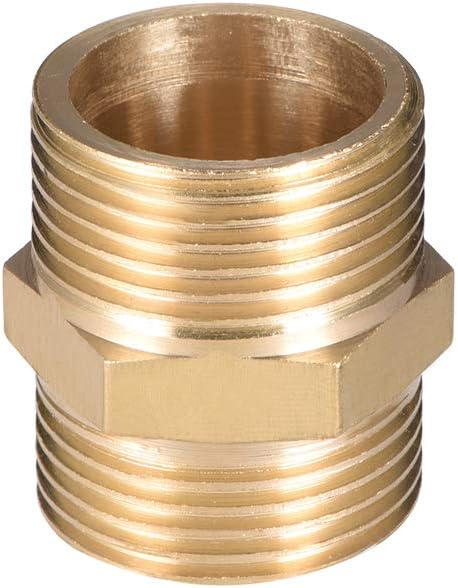 Brass Male to Male Straight Pipe Hex Fitting G3/4 x G3/4 Male Thread Connector