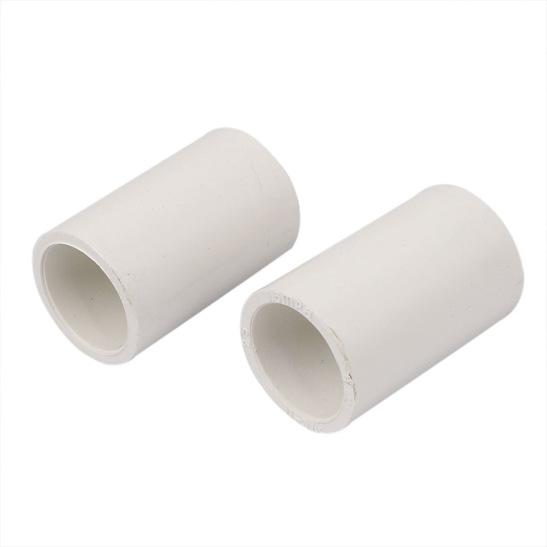 25mm Diameter White PVC-U Straight Pipe Connectors Tube Couplers 2pcs