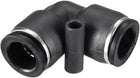Plastic Elbow Push to Connect Tube Fitting 16mm Tube OD Pneumatic Air Push Fit Lock Fitting Black