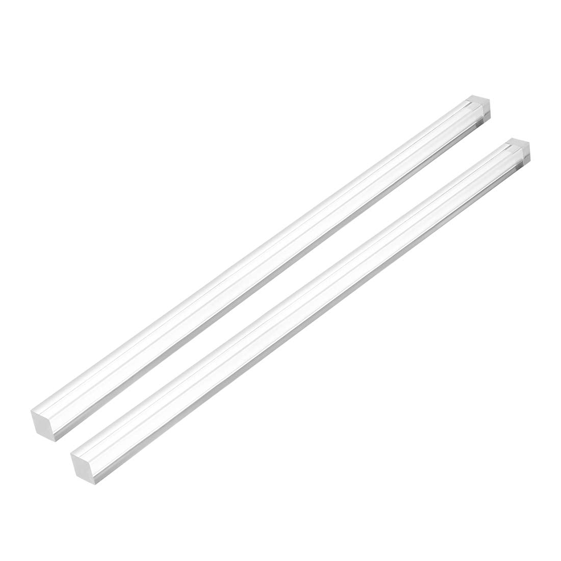 15mmx15mmx350mm Transparent Clear Solid Acrylic Square Rod PMMA Bar 2pcs