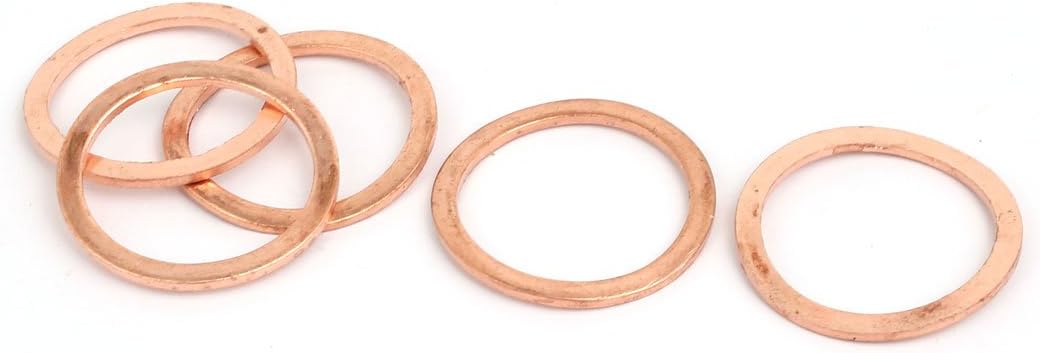 5pcs 24mmx30mmx1.5mm Copper Flat Ring Sealing Crush Washer Gasket