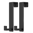 LinkMejor Door Hooks for 1-3/4 Inch Doors, Black- 2 Pack, L Shape