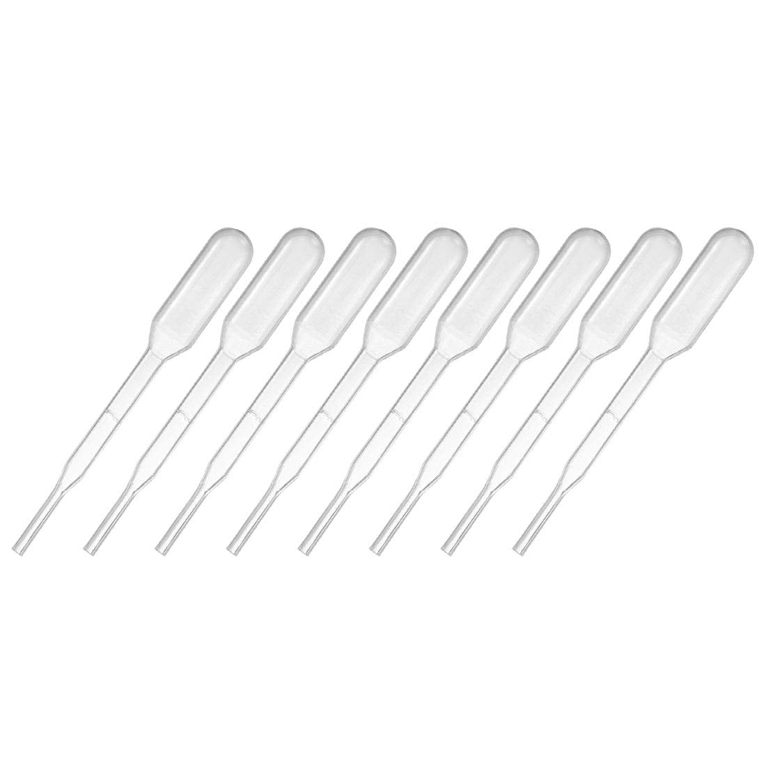 30 Pcs Plastic Disposable Pipettes 0.2ml, Clear Transfer Pasteur Pipettes, 61mm Length, Liquid Dropper for Lab