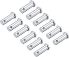 Single Hole Clevis Pins - 10mm X 25mm Flat Head Zinc-Plating Solid Steel Link Hinge Pin 12Pcs