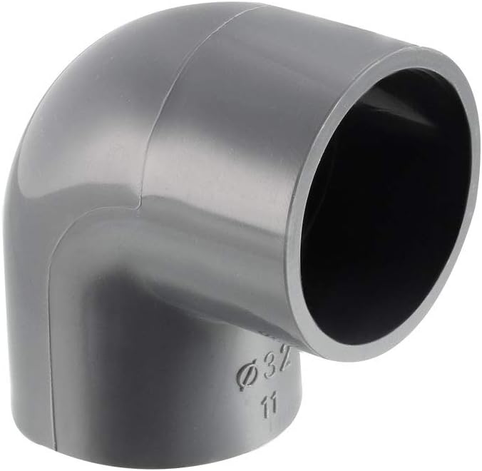 PVC Pipe Fitting 32mm Slip Socket 90 Degree Elbow Coupling Connector Gray 3Pcs