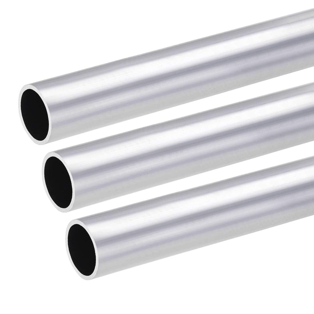 6063 Aluminum Round Tube, 27mm OD 23mm Inner Dia 300mm Length Seamless Straight Tubing 3 Pcs