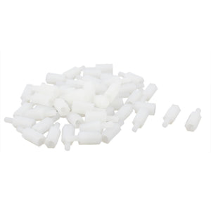 50 Pcs M3 10mm+6mm Female/Male Nylon Hex PCB Standoff Pillar Screw